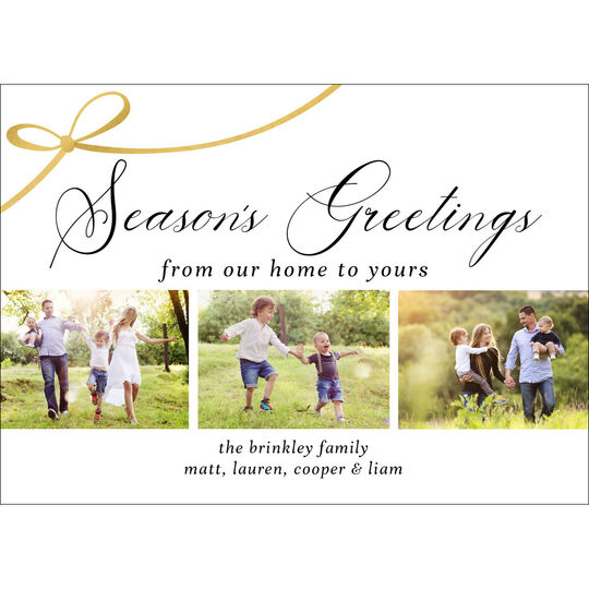 Tied with a Bow Foil Holiday Photo Cards